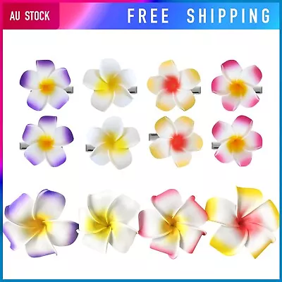 $17.95 • Buy Set Of 4/8 Frangipani Hair Clip Foam Flower Hair Accessories Bali Hawaii Wedding
