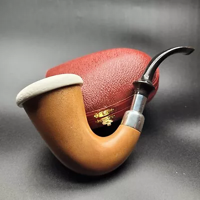 Large Calabash Mahogany Pipe With Block Meerschaum Bowl Silver Spigot By CPW #68 • £179