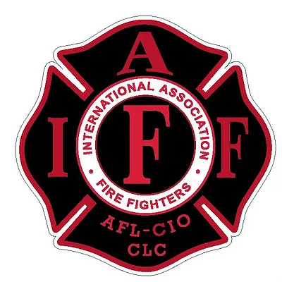 4  IAFF Decal Black With Red Trim Exterior Mount PLEASE READ AUCTION • $3.50