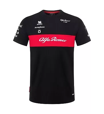 Alfa Romeo Racing F1 2023 Men's Official Team T-Shirt Black Red Free UK Shipping • £39.99