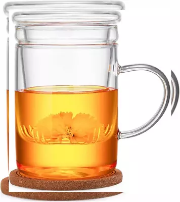 Unbreakable Tea Cup500ml/17oz MugGlass Cup With Infuser And Lucency  • $32.94