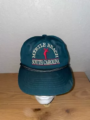90s Vintage Myrtle Beach SC South Carolina Green Golf Golfing Hat Headwear VTG 1 • $25