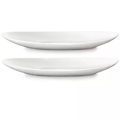£7.95 • Buy Set Of 2 Prometeo 27 X 24cm White Oval Serving Plate Dining Platter Tableware