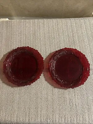 Vintage AVON Ruby Red Cape Cod 7” Saucers • $22.94