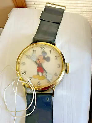 Mickey Mouse Wrist Watch Shape Wall  Clock Vintage 38  Long ~ For Repair Or Part • $5.99