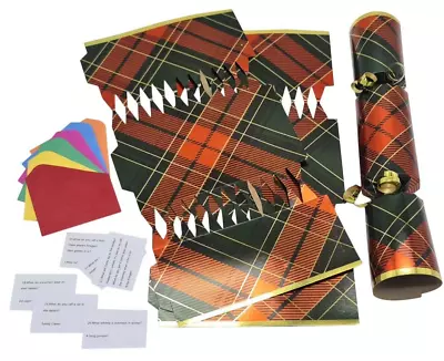 Christmas Cracker Kit6 Make Your Own Makes 6 Crackers Hats Jokes Tartan • £4.99