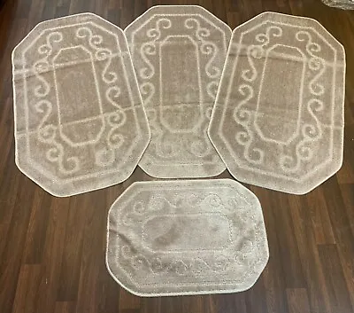 Romany Gypsy Washables Edge Design Full 4pc Set Of Mink Mats/rugs 66 X 120cm! • £39.99