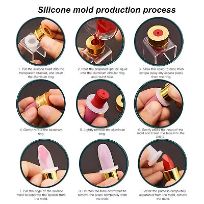 11pcs 12.1mm DIY Lipstick Mold Lip Balm Cosmetic Mold Makeup Craft Tool • $8.73