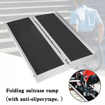 3FT Portable Wheelchair Ramp Non Skid Aluminum Foldable Mobility Scooter Ramp E4 • $115.99