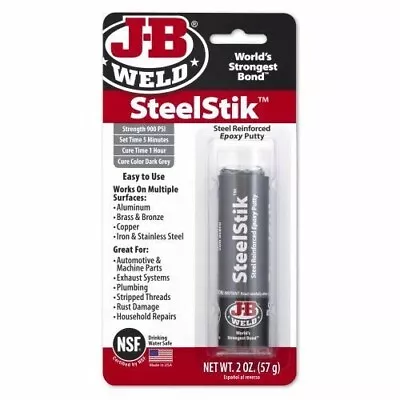 $18.90 • Buy J-B WELD - SteelStik Steel Reinforce Epoxy Putty Stick - JB 8267 - (8267AUS)
