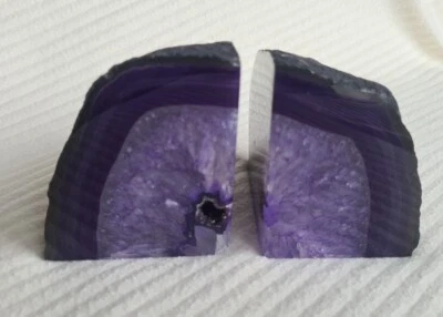 £46 • Buy Purple Agate Crystal Bookends. 1.65 Kg
