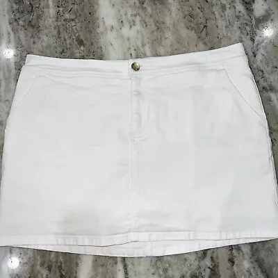 Lilly Pulitzer Resort White Colette Denim Lined Skirt Skort Womens Size 14 • $35
