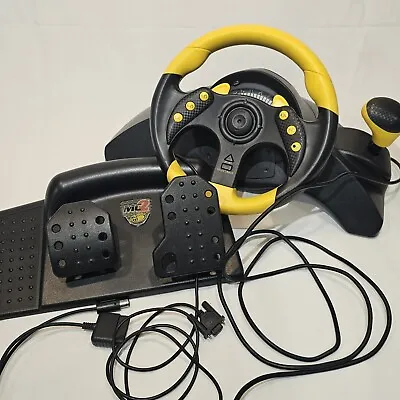 Mad Catz MC2 Steering Wheel & Pedals Universal Xbox PS/1/2 GameCube-Tested • $47.95