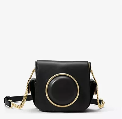 MICHAEL KORS MK Quince Medium Black Leather Camera Bag New With Dust Bag • $179.90