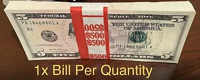 (1) Individual 2017 A $5 Bill Uncirculated From BEP Strap Sequential Order • $9.49