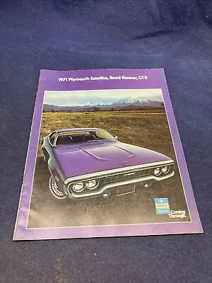 Original 1971 Plymouth Satellite Road Runner GTX Sales Brochure 71 Mopar Muscle • $24.99