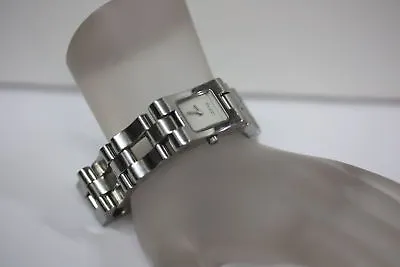 $325 • Buy Women's GUCCI 2305L Stainless Steel Rectangle Case Link Wrist Watch 6  Long