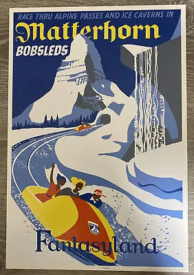 Disney Fantasyland Collector Poster Matterhorn Bobsleds 9.5 X14  • $13.49