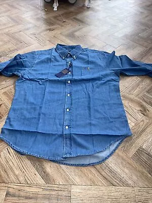 POLO RALPH LAUREN DENIM Shirt Fine Denim Shirt Xxl • £30