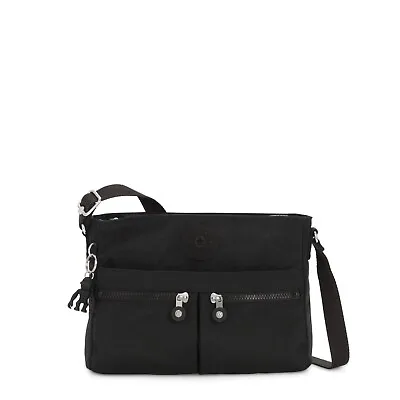 Kipling Small Shoulder Bag NEW ANGIE Crossbody BLACK NOIR RRP £83 • £49.99