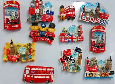 3D CERAMIC FRIDGE MAGNET LONDON ICONS SOUVENIR Fridge Magnets Multipack UK Stock • £11.99