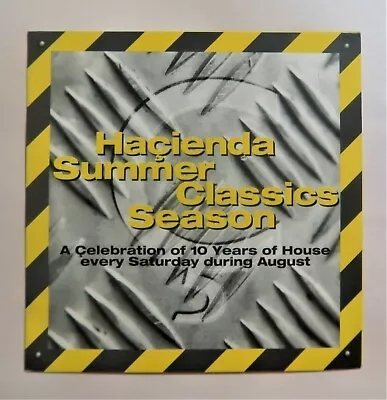 HACIENDA Foldout Dance Flyer MANCHESTER Summer Classics Season August 96 • £15