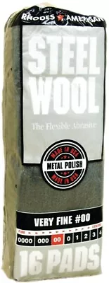 Homax Steel Wool #00 Very Fine  1 Bag (16pads) Brand New Fast Shipping! 0371450 • $3.99