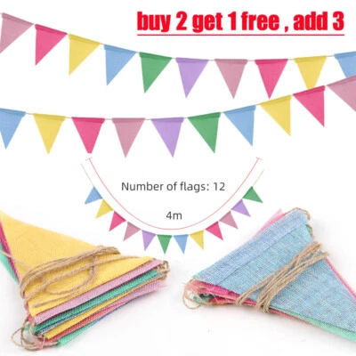 £3.22 • Buy 12 Triangle Flags Bunting Banner Outdoor Bunting For Garden Waterproof
