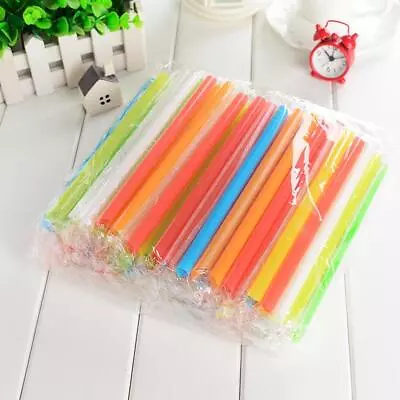 1/50/100pcs Jumbo Straws Straw Milkshake Smoothie Drinks Cocktail Straws E3N7 • £4.09