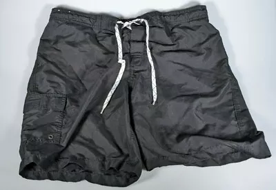 Merona Swimming Shorts Men's Large Elastic Waist Drawstring Black • $10