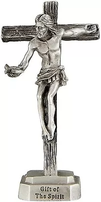 Gift Of The Spirit Holy Dove Small Pewter Standing Crucifix Cross 3 1/2 In • $39.88