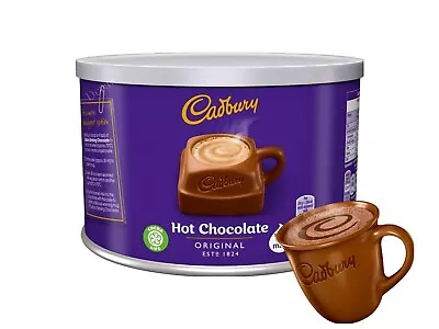 Cadbury Hot Chocolate Drink Powder 1kg Tin 55 Servings Fairtrade Certified • £10.89