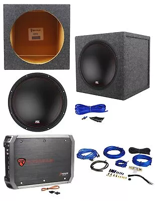 MTX 3512-04 12  500w Subwoofer+Sealed Sub Box Enclosure+Amplifier+Amp Wire Kit • $239.85