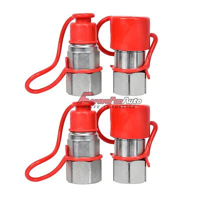 2 Sets 3/4  NPT Flat Face Hydraulic Quick Connect Couplers Couplings Skid Steer • $75.90