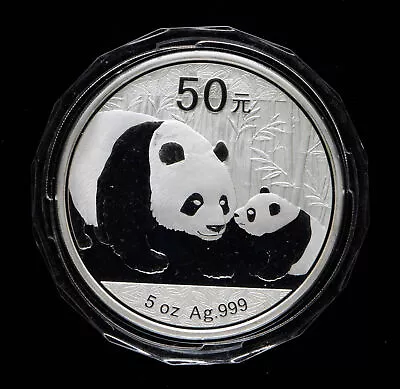 2011 China Panda Coin 50 Yuan 5 Oz Ag.999 Panda Silver Coin • $258