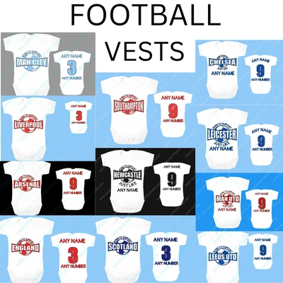 £7.99 • Buy Football Baby Vests - Born To Support - Baby Vest Suit Grow /Personalise With A