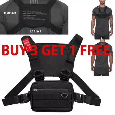 Tactical Combat Chest Rig Bag Front Pouch Recon Pack Sport Protective Vest Bags • $12.99