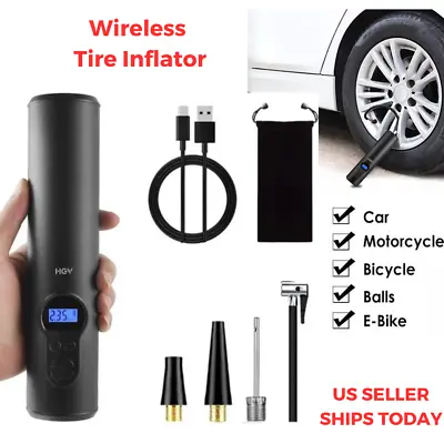 HGV Wireless Digital Tire Inflator LCD Portable Car Bike Air Compressor Pump 12V • $37.40