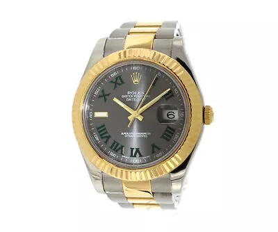 2013 Rolex Datejust II 116333 41mm Wimbledon Dial 18K & Steel W/ Box & Paper • $11800