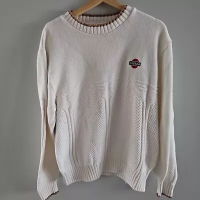 Lion's Pride White Turtle Neck Nissan Size Medium Knit Sweater Vintage Tan Neck • $50