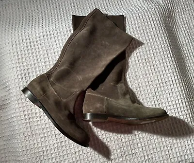 Vera Wang LAVENDER Label $495 Slouchy Suede Leather Knee High Flat Boots 10 • $65