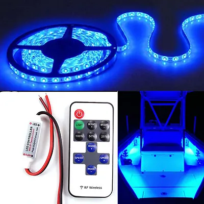 A Set Blue LED Strip Kit For Boat Marine Deck Interior Lighting 16ft Wireless • $8.54