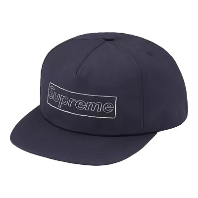 SUPREME/ KAWS CHALK LOGO 5-PANEL NAVY HAT/ SS21 Box Logo • $69