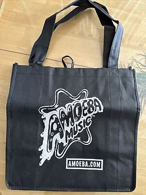 Amoeba Music Amoeba.com Black And White Logo 2 Handle 7.5  Flat Bottom Tote Bag • $15