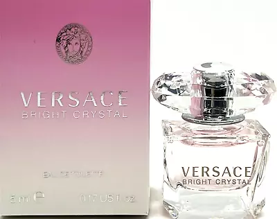 VERSACE BRIGHT CRYSTAL EAU DE TOILETTE MINI SPLASH 0.17 Oz / 5 Ml TRAVEL SIZE!!! • $10.99