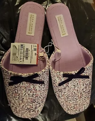 Zara Home Lingerie Collection Floral Print Mule Slippers  6/6-1/2 NWT • $6.99