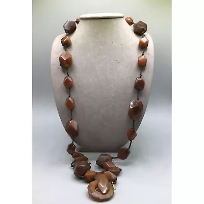 Monies Gerda Lynggaard Long Statement Horn Necklace Designer Organic Horn Beads • $249