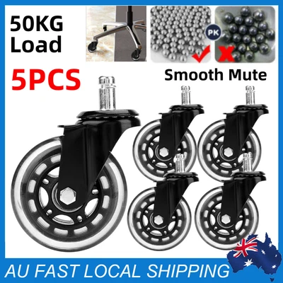 $25.54 • Buy 5X 3  Office Chair Caster Wheels Castor Wheel Rotatable Swivel Furniture Rolling