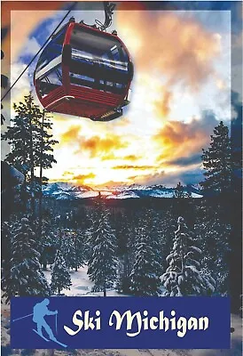 Ski Wonderful Michgan Skiing Travel Poster 16x24 Ski Resort Art Print • $20.95