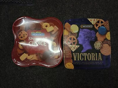 2 X Vintage Mcvities Biscuit Tins Victoria & Spoilt For Choice • £15.99